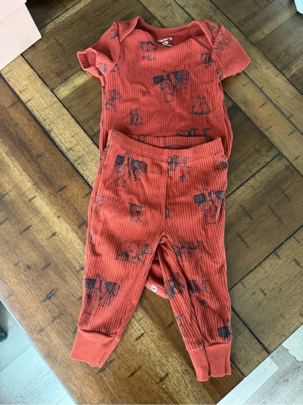 Carter's Orange Ribbed Set